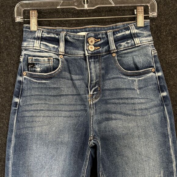 KanCan Jeans Women's 1/24 Blue High Rise Skinny Distressed Stretch Denim KC9253D - Picture 2 of 12